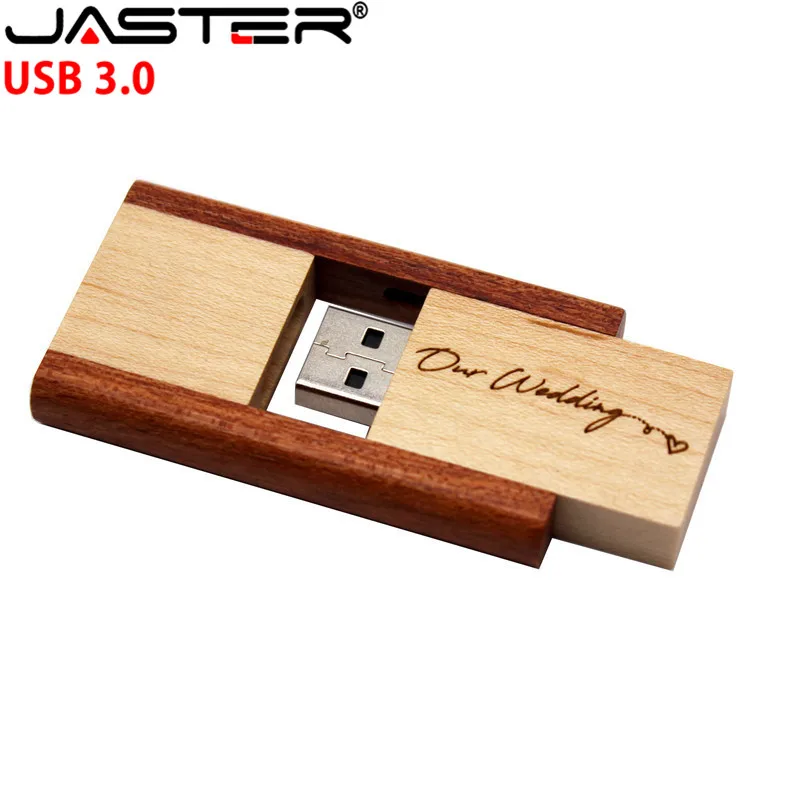 JASTER USB 3,0(10 шт. бесплатный логотип) Деревянный вращающийся usb флеш-накопитель карта памяти Флешка 4 ГБ 16 ГБ 32 ГБ 64 ГБ фотография подарок