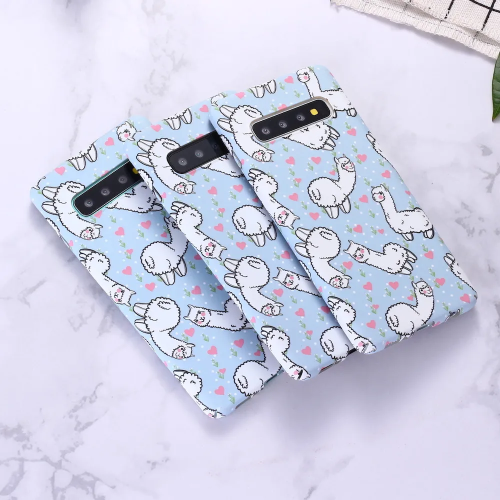 Для samsung S8 S9 S10 S10e Plus Note 8 A50 A70 милый чехол для телефона с изображением ламы альпаки и животных
