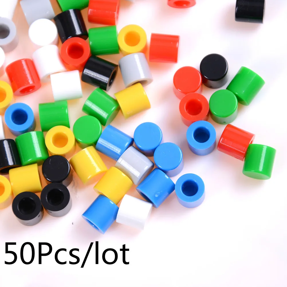 

50Pcs/lot Tactile Push Button Switch Cap To 6mm*6mm Self-locking Switch Button Cap Round Key Caps