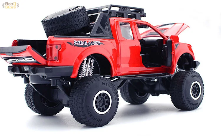 1:32 Сплав автомобиль для Ford F150 Raptor пикап игрушка Diecasts игрушечный Транспорт модель автомобиля звук и светильник и раздвижной автомобиль горячее колесо