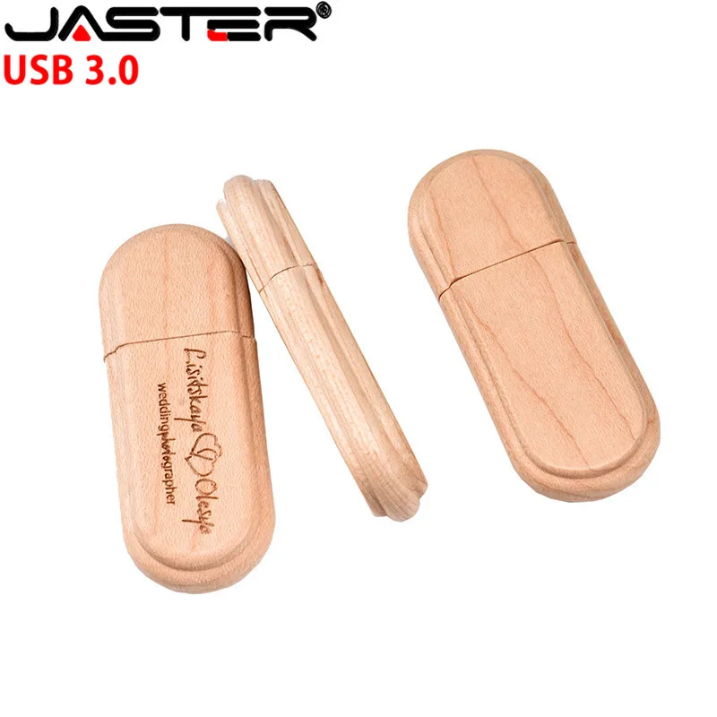 USB флеш накопитель JASTER деревянный с лазерной гравировкой и коробкой 4/16/32/64 ГБ|USB