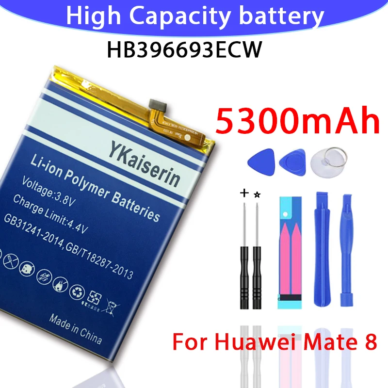 Батарея для HUAWEI HB396693ECW 5300mAh Для Huawei Mate 8 NXT AL10 TL00 CL00 Mate8 батарея + трек NO|Аккумуляторы