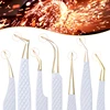 Stainless Steel White-gold Tweezers For Eyelash Extension Anti-Static Eyebrow Eyelashes High Precision Tweezer Makeup Tools 6
