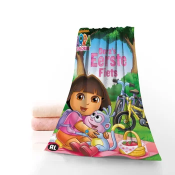 

Custom Dora The Explorer Towel Printed Cotton Face/Bath Towels Microfiber Fabric For Kids Men Women Shower Towels