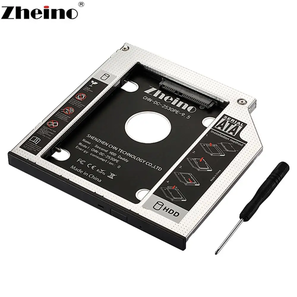 Zheino 5 дюймовый SATA3 2 мм 9 12 7 й Универсальный алюминиевый сплав HDD Caddy адаптер DVD/Φ