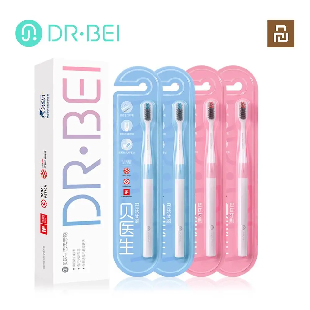 Opcional com Nano Toothbrushe para 4 Xiaomi Youpin Cores Portátil Ultra-fino Cerdas Onda Plana Dentes Cabeça Viagem Dr. Bei um