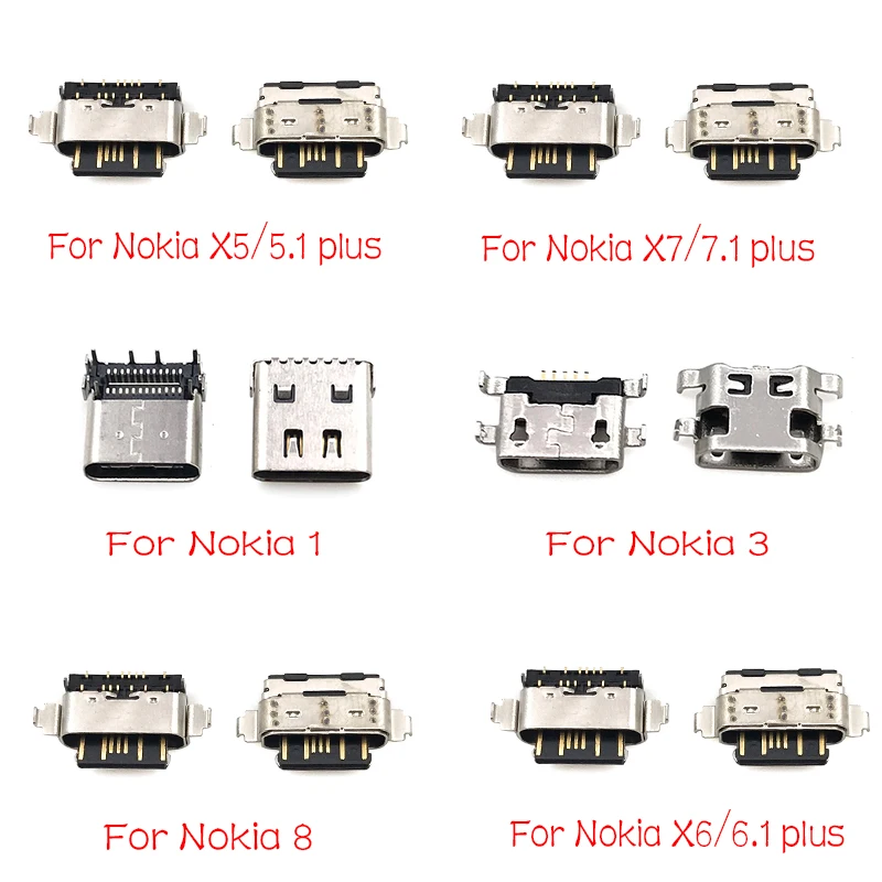 10 шт./лот разъем Micro Usb для зарядки Nokia 3 6 7 Plus 8 1 5 X5 X6 X7 запасные части | Мобильные