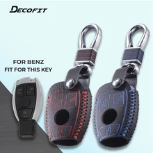 Топ Кожа ключа чехол для Mercedes Benz E S SLK класса AMG W124 W203 W210 W211 W204 smart Fob Дело дистанционного shell брелок Keybag