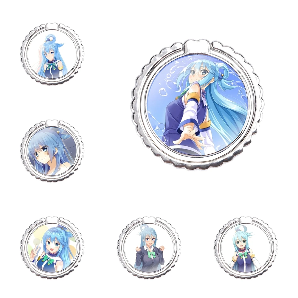Konosuba Aqua мобильный телефон кольцо-держатель для пальца 360 градусов металлическая