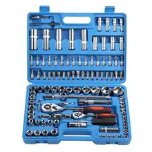 Jeu de clés à cliquet 1/4 en 1/2 en acier CR40, coffret d'outils manuels, 108 pièces