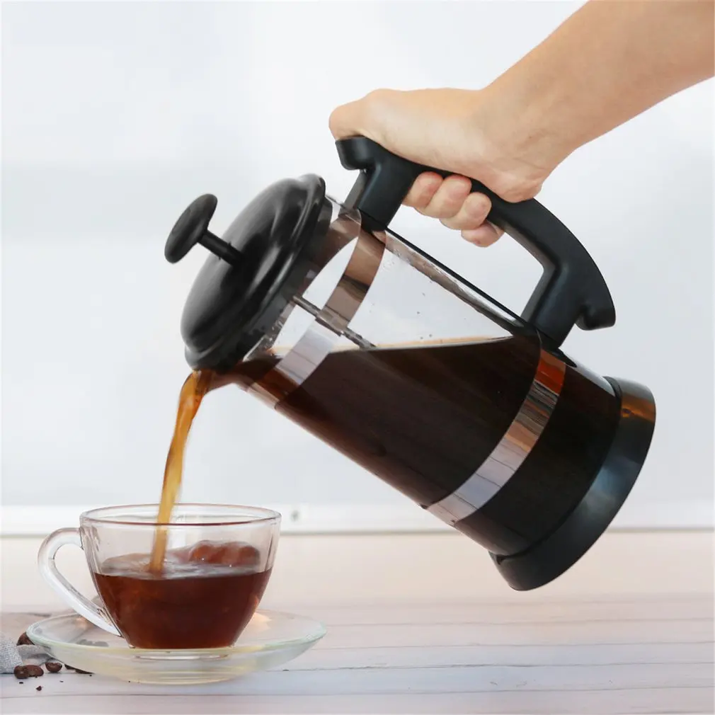 

Glass French Press Coffee Pot Stainless Steel Coffee/Tea Brewer Maker Filter Kettle 1000ML Thermos For Coffee Drinkware