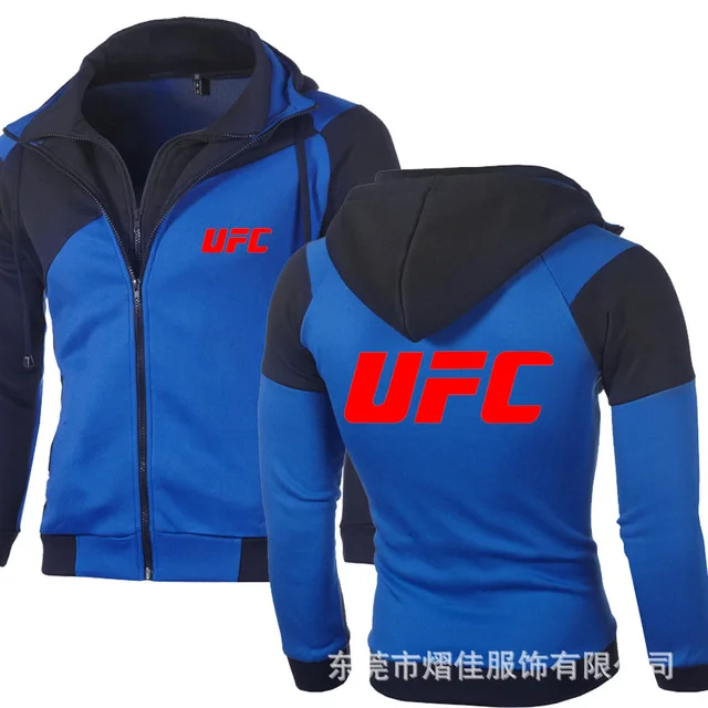 Мужская толстовка, логотип UFC, куртка, свитшоты, двойная молния, Mitsubishi, худи, хлопковый пуловер, спортивная одежда, пальто d