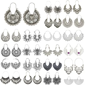 

Fashion Indian Jewelry Ethnic Metal Tassel Pendant Earrings For Women Bohemian Vintage Moon Shaped Drop Earring Jewelry Bijoux