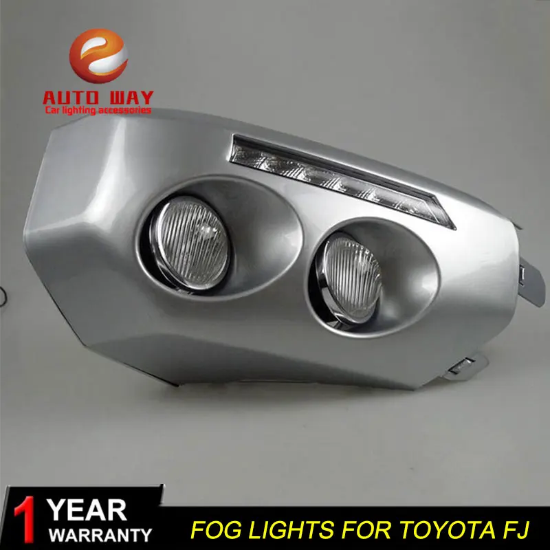  Free shipping  12V 6000k LED DRL Daytime running light case for Toyota FJ cruiser Fog lamp frame Fo - 32705653133