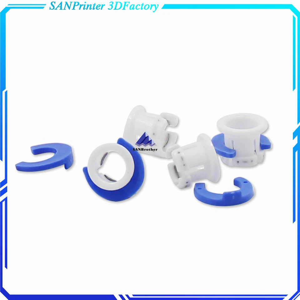 10 sets Pneumatic Connectors White Tube Clamp Blue Pipe Horse Clip Fixed 6mm 3D Printer Parts Shoe Coupling Collet Part