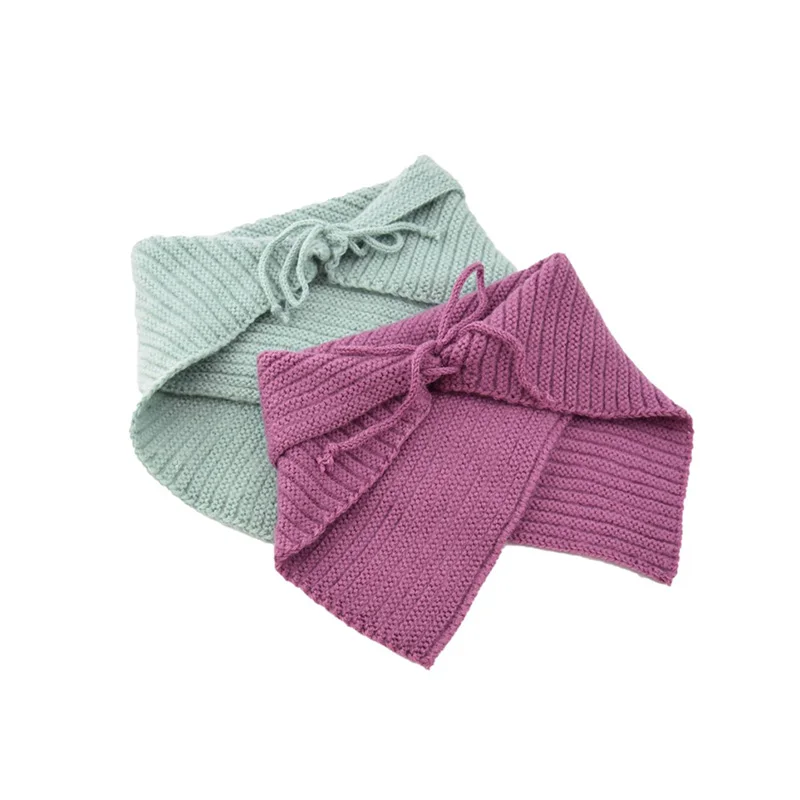 Winter New Children's Scarf Baby Boys Girls Neck Warmer Knitted Lace-up Shawl Scarf Fashion Cloak Cute Scarves For Children