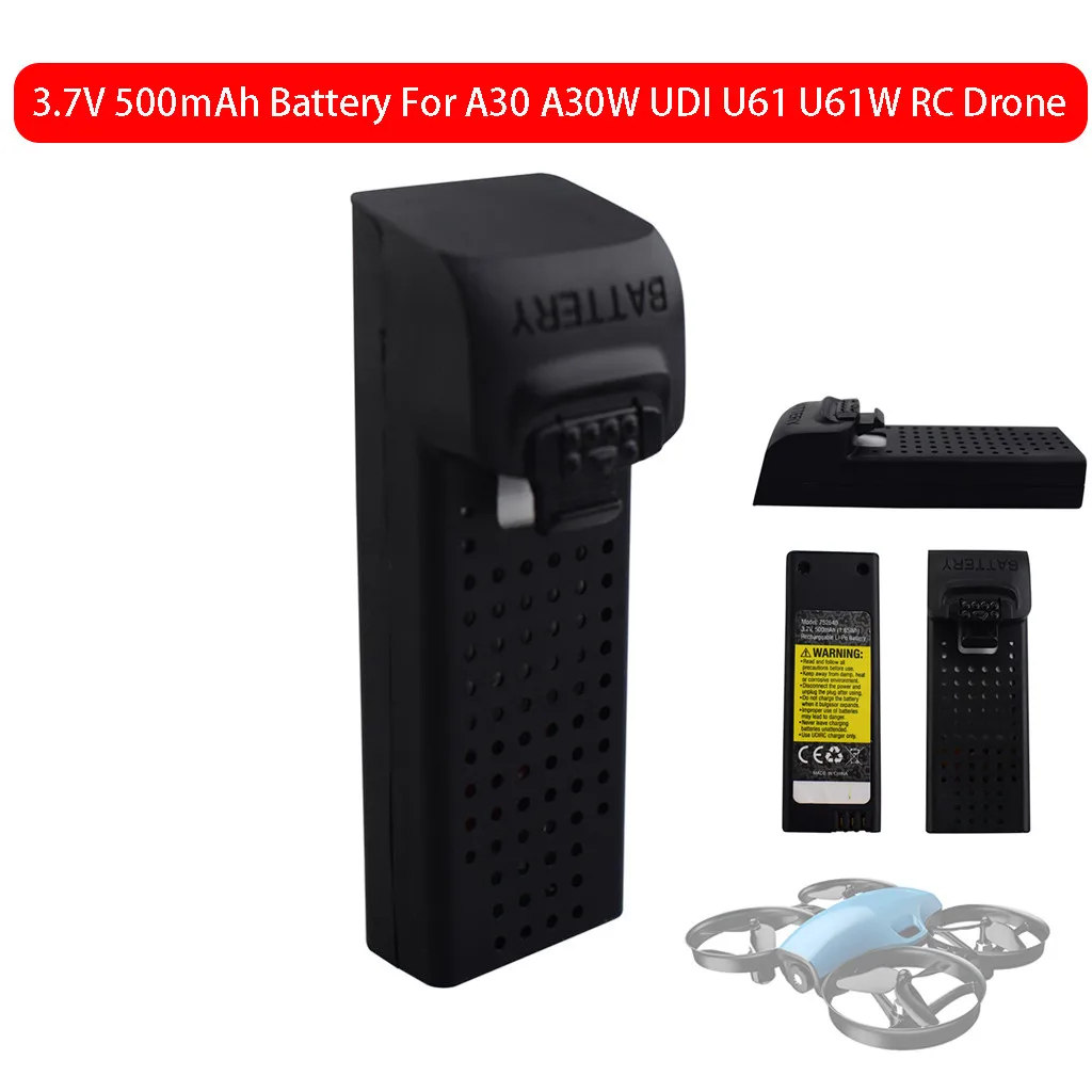 

HIINST NEW HOT Drone TOYS accessories 3.7V 500mAh Lithium Battery For A30 A30W UDI U61 U61W Four-Axis RC Drone