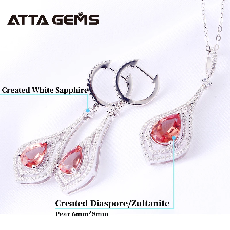 Diaspore Sterling Silver Jewelry Set Pear Cut Classic Simple Style Jewelry Design S925 Women Fine Jewelry Birthday Party Gifts