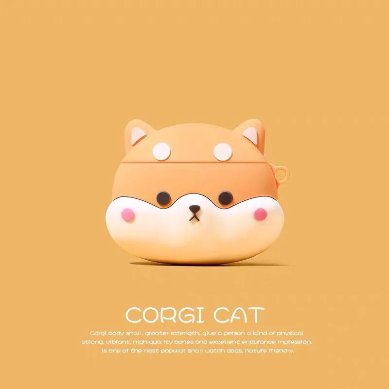 Soft Wireless Case For Apple Airpods Pro Earphone Silicone Headphones Cases 2/3 Protective Cover Cartoon Corgi Shiba | Электроника