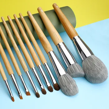 

1Y Minimum 10 ,Total 1 color Wooden Handle Makeup Brush Soft Can Private Label Custom Logo If meet Minimum Wholesale Cosmetics