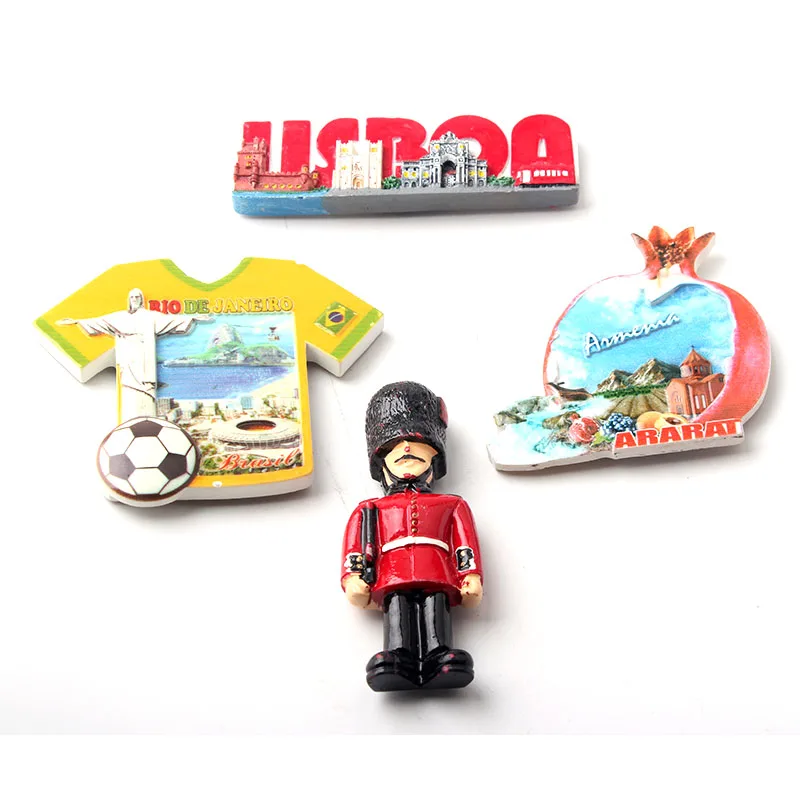 

Lisboa Brazil Armenia Soldier design fridge magnet souvenir tourism Resin Figures refrigerator Magnetic sticker