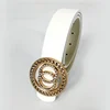 3 strass belt white