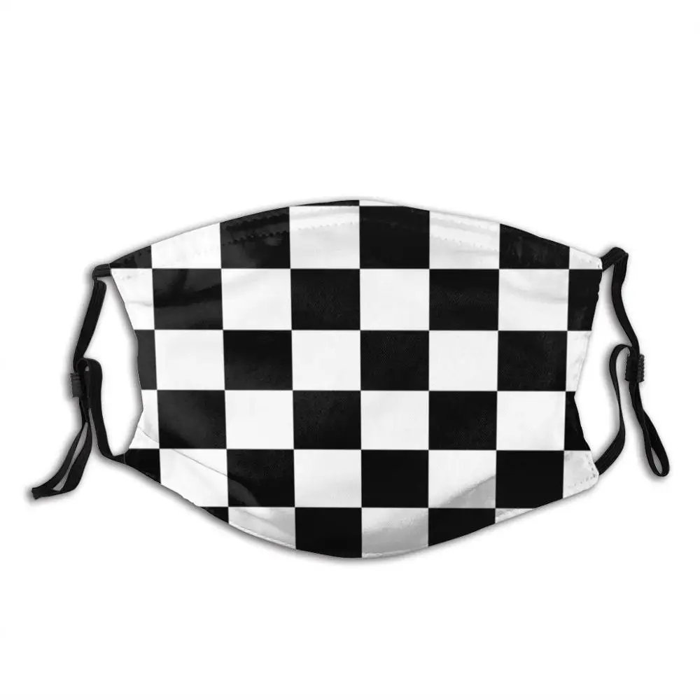 

Chequered Flag Checkered Racing Car Winner Bedspread Duvet Phone Case Funny Print Reusable Pm2.5 Filter Face Mask Chequered