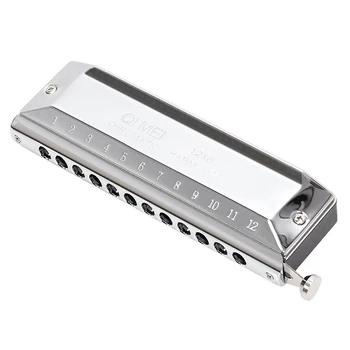 

QIMEI Professional Chromatic Harmonica 16 Hole 48 Tone Mouth Organ Instruments Key of C Harmonica Musical Instruments ABS Comb Q