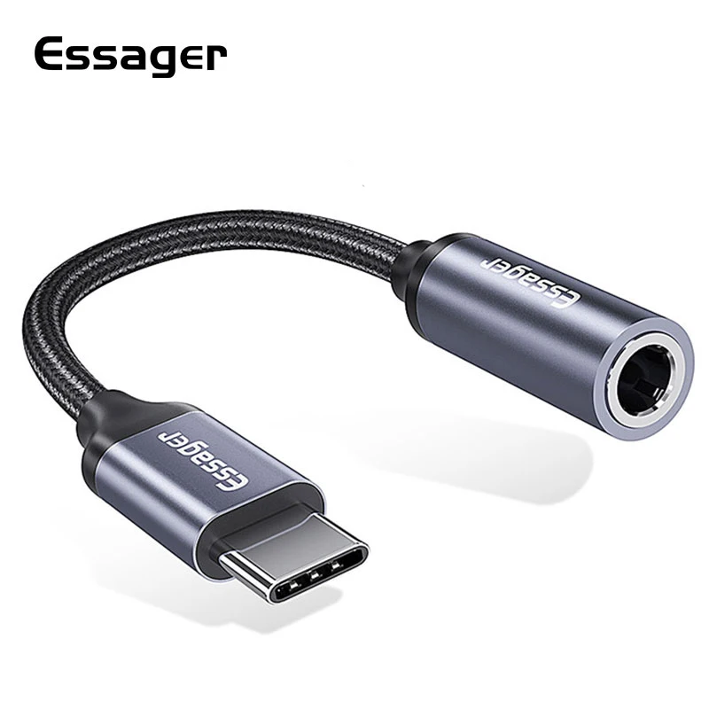 

Essager Type c to 3.5mm Jack Headphone Adapter USB C to 3.5 mm Audio Aux Cable For Huawei P30 P20 Pro Xiaomi Mi 9 8 Oneplus 7 7t