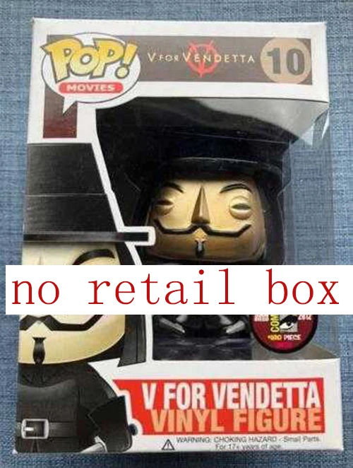 no retail box FUNKO POP V для вендетты Виниловая фигурка#10 в экшн-фигурка модель виниловая кукла игрушки рождественские подарки для детей золото Ограниченная серия - Цвет: no retail box