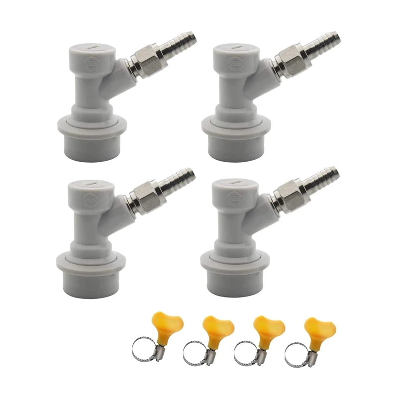 Ball Lock MFL Disconnect Set With Swivel Nuts Hose Clamps  For Home Brewing 
