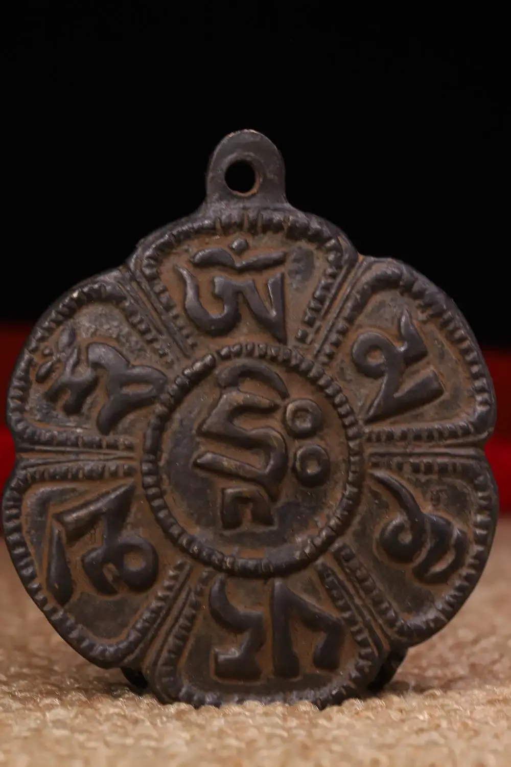

Wedding Decoration 2" Tibet Buddhism Temple bronze Sanskrit pattern Jiugong Bagua Pendant amulet Ward off evil spirits