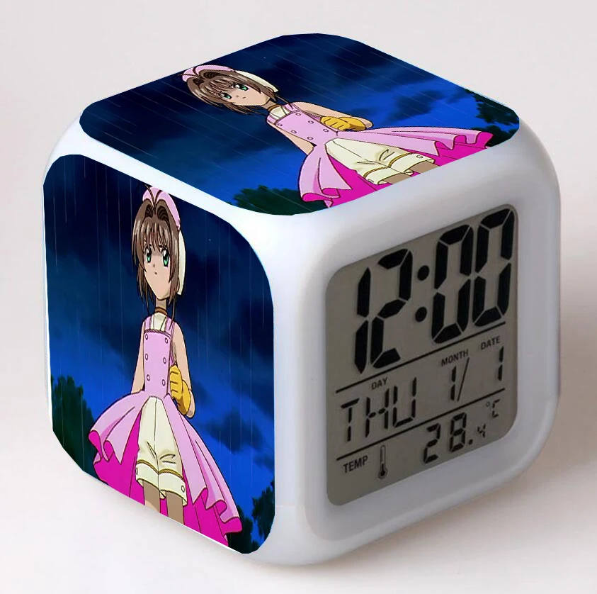 

Anime Cardcaptor Sakura Cartoon LED 7 Color Flash Digital Alarm Clocks Night Light Bedroom Desk Clock Alarm-Clock despertador