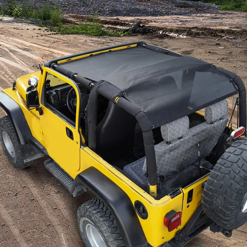 Для Jeep Tj прочная сетка солнцезащитный козырек верхняя крышка обеспечивает УФ Защита от солнца для 1996-2006 Jeep Wrangler Tj