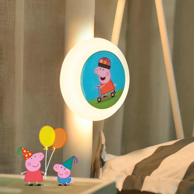 

Peppa Pig led Human Body Induction Piggy Night Light Peppa Rechargeable Creative Smart Bedroom Cartoon Cute Bedside Lamp