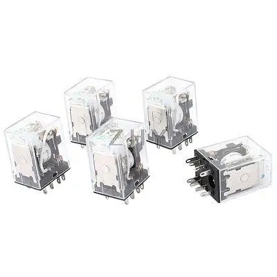 

HH52PL DC 220V Coil 8 Pins DPDT Green LED Indicator Light Power Relay 5 Pcs