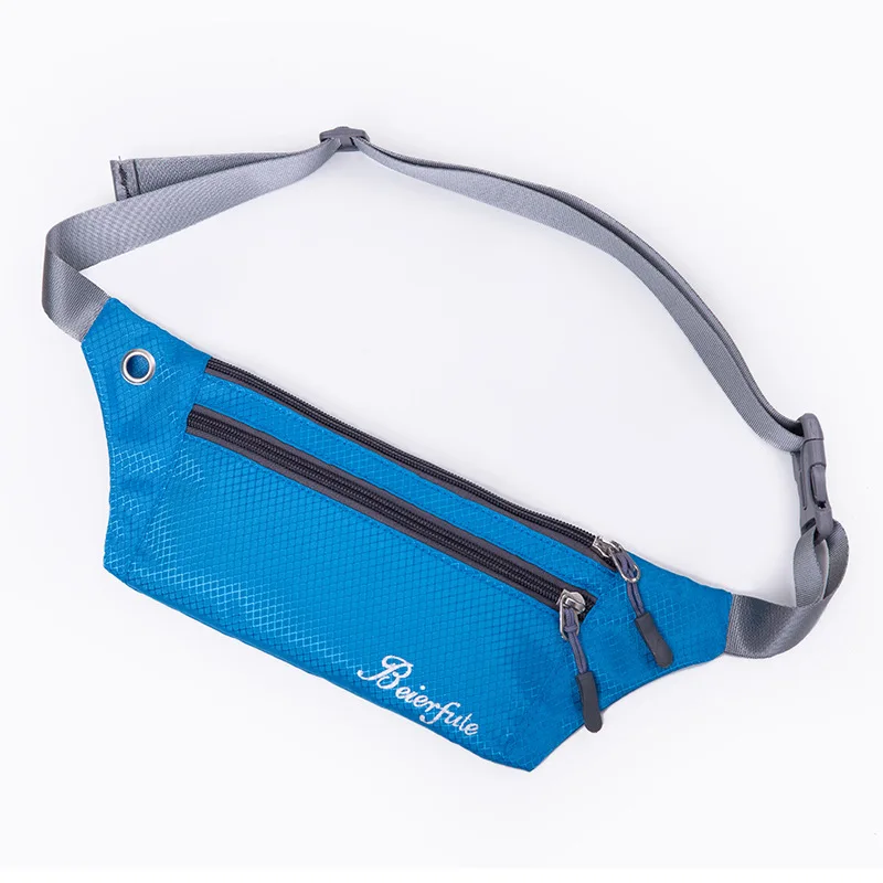 

Manufacturers Direct Selling Body Hugging Men And Women Waist Pack Customizable Logo Nylon Waterproof Outdoor Sport Waist Bag Mu
