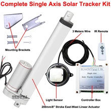 DHL-солнечный трекер трек одна ось полный комплект-8 ''DC12V линейный привод и контроллер для отслеживания солнечной панели