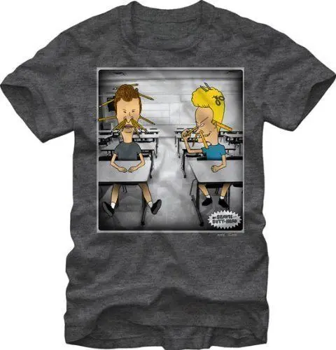 Beavis& Butthead школы для обучения взрослых уголь Хизер футболка тройник мультфильм футболка мужская Новинка хипстер Футболка свободная
