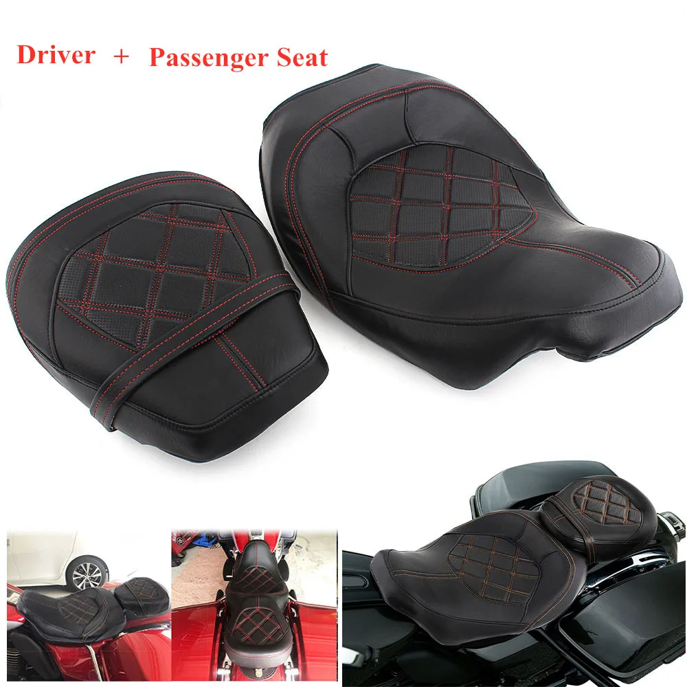 Motorcycle Cushion Rider Rear Passenger Seat Moto Seat Cushion Kit For