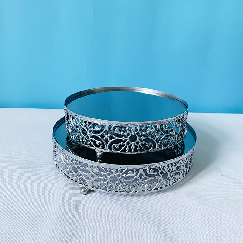 2pcs silver Набор из 11 антикварных зеркальных тортов, набор для торта, 3 уровня, башня, тарелка для торта, кекс, базовая корзина, десертная клетка, подставки для кексов, кондитерские изделия - Цвет: 2pcs silver
