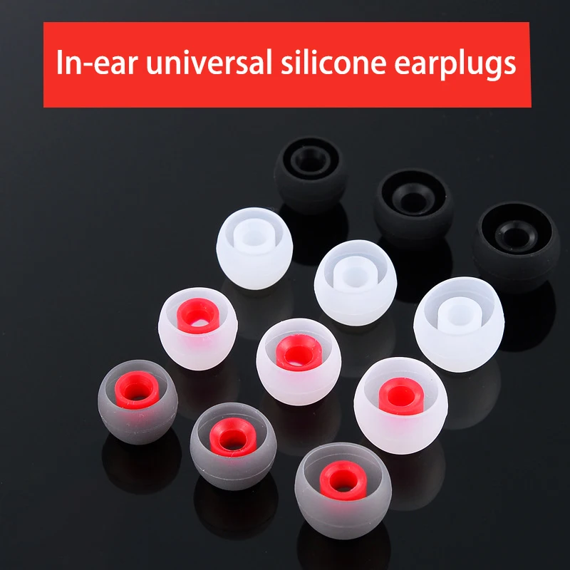 

3 Pairs Ear Pads Earphone Tips Silicone Ear Tips Small In-ear Earphone Covers Earbuds Black/Red/White Universal For Headphones
