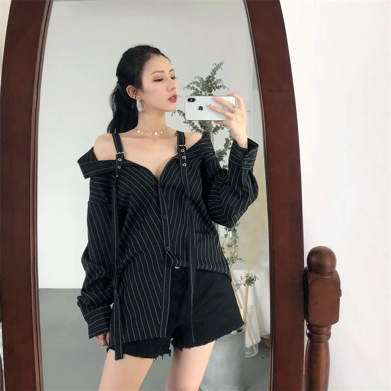 Punk Gothic Harajuku Off Shoulder Blouse Tops 2020
