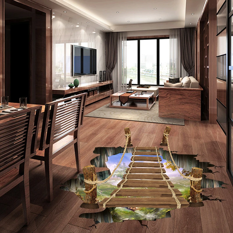 3D broken wall cosmic space wall sticker home decor living room bedroom floor decor Removable decorative PVC material Mural