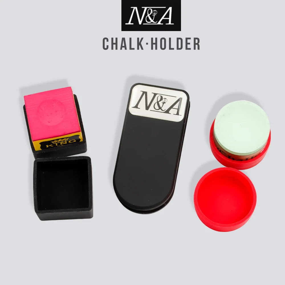 

NA Durable Magnetic Pool Cue Snooker Chalk Holder Rubber Silent Exquisite Carrying Holder Easy Convenient Billiard Accessories