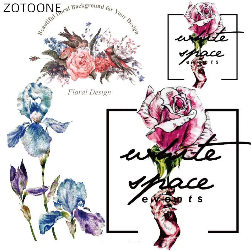 $0.45 ZOTOONE Iron on Letter Flower Patches for Clothing Stickers for Kids DIY Washable Patch Heat Transfers Vinyl Bag Appliques D