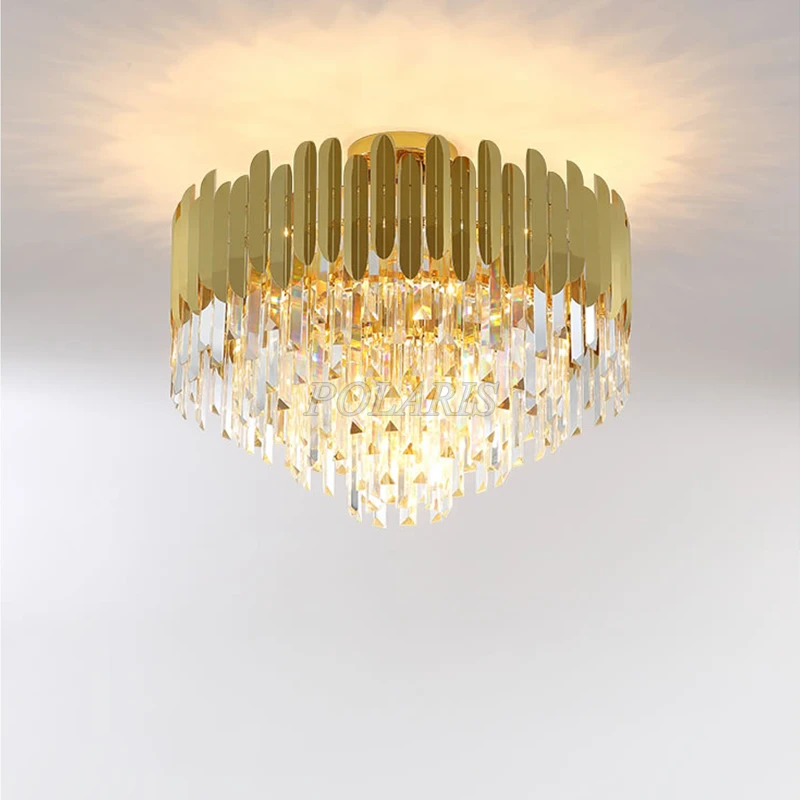 Современная хрустальная люстра, светильник ing Gold Cristal, подвесной светильник, подвесные лампы, внутреннее освещение