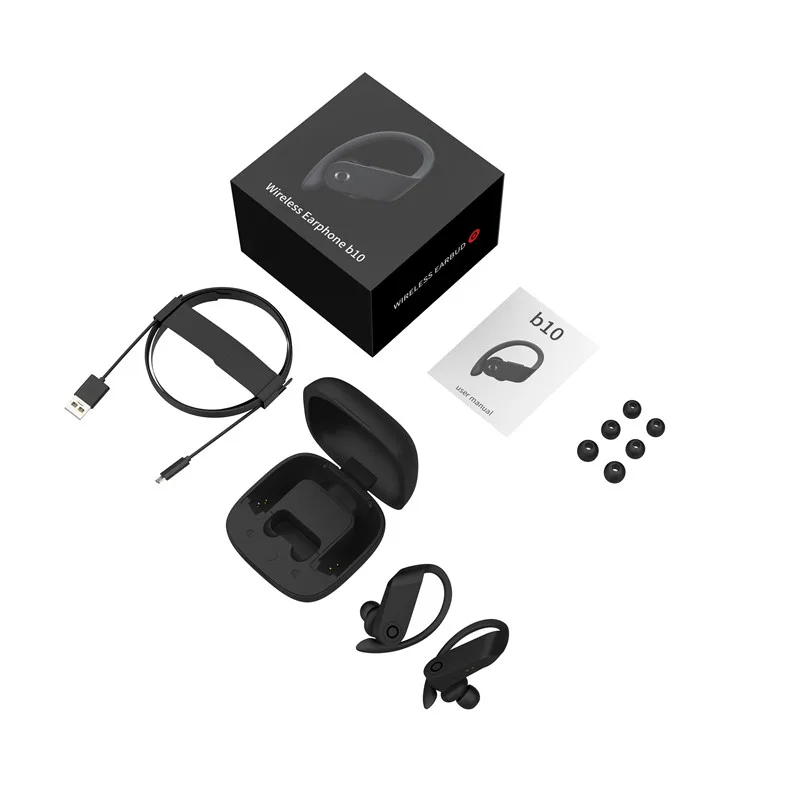 Спортивные наушники Bluetooth для бега наушники ушные крючки беспроводная гарнитура зарядка Регулировка голоса громкой связи для iphone всех смартфонов