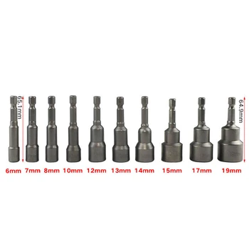 

Extra Strength Magnetic Nut Driver Bits Chrome Vanadium Steel Tool 1/4\\\\\\\\\\\\\\\" Hex 10x