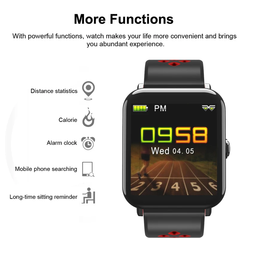 Smart Watch DM06 Sport Smartwatch IP68 Waterproof Bracelet UI Pedometer Heart Rate Sleep Rate Monitoring Tracker Band Wristband